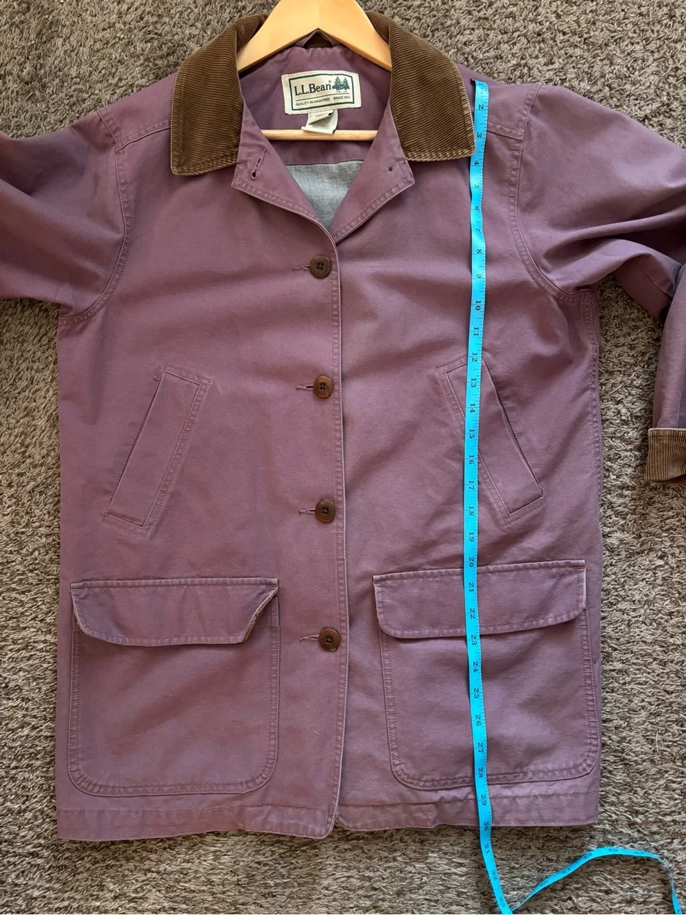 L.L. Bean Vintage Barn Chore Jacket with Brown Corduroy Trim - Picture 5 of 5